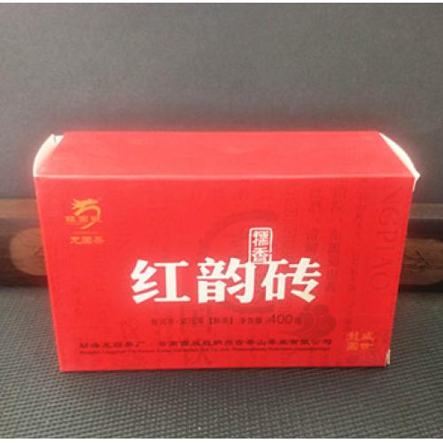 云南普洱茶 2017年龙园号 糯香 红韵砖 400克盒装巧克力方砖 熟茶