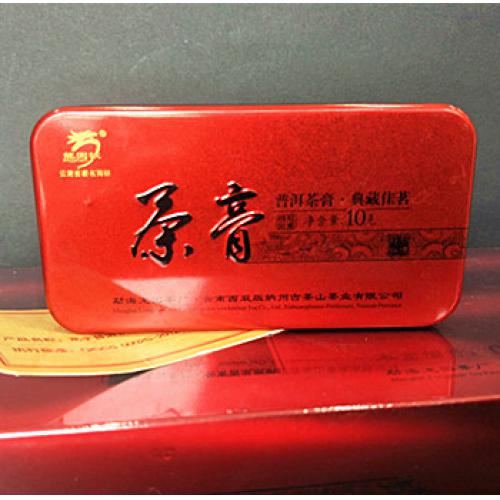 2018年龙园号 宫廷特级粹取龙字固态速溶茶膏10克小铁盒装 熟茶膏